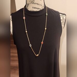 Lady Remington gold colored necklace with stones